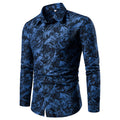 Marka - Men's Catchy & Floral Casual Long Sleeved Slim Fit