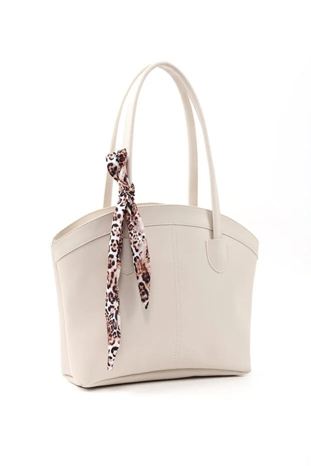 Isi - Women's Faux Leather Shoulder Bag with Scarf