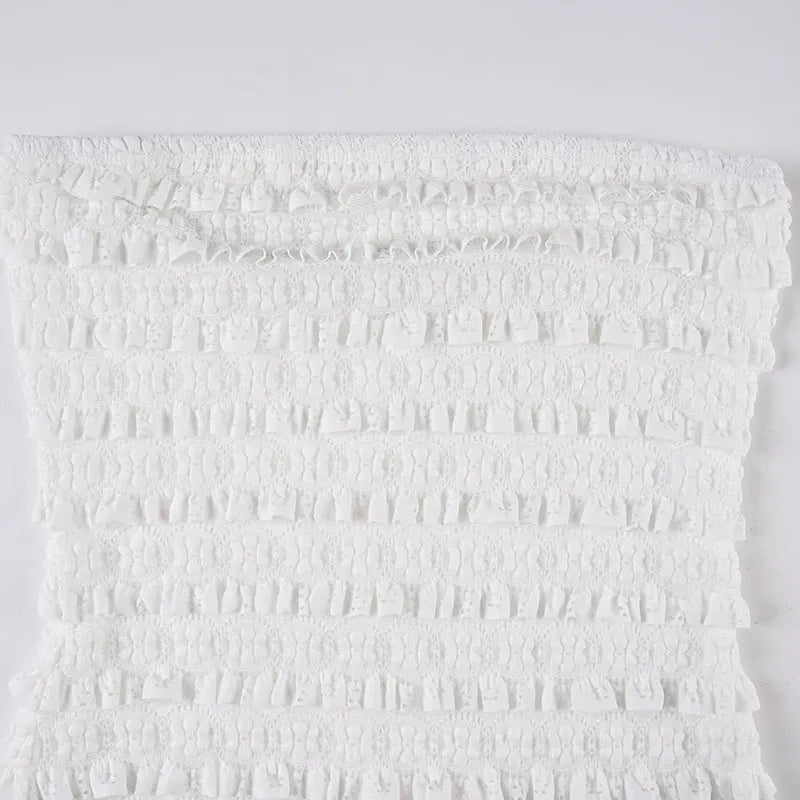 Bonga - Women's Sexy Lace Textured Tube Top Jumpsuit