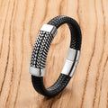 Stara - Men's Classic Stainless Steel Leather Bracelet